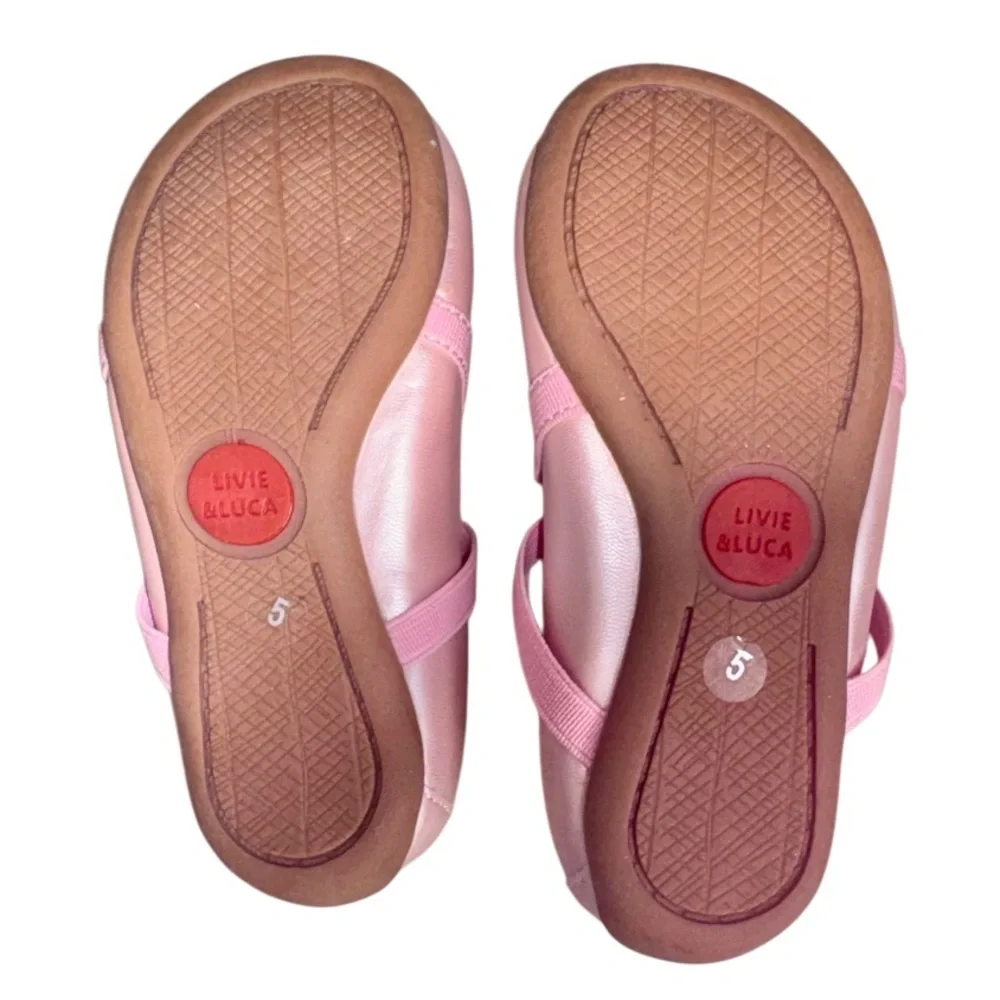 Wrn 1X 🐤 LIVIE AND & LUCA pink ballet flats girl’s shoes size 5